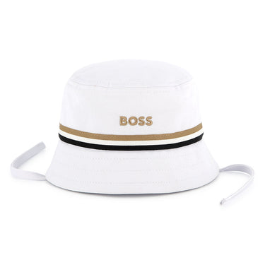 BOSS Gorro para bebe blanco logo bordado